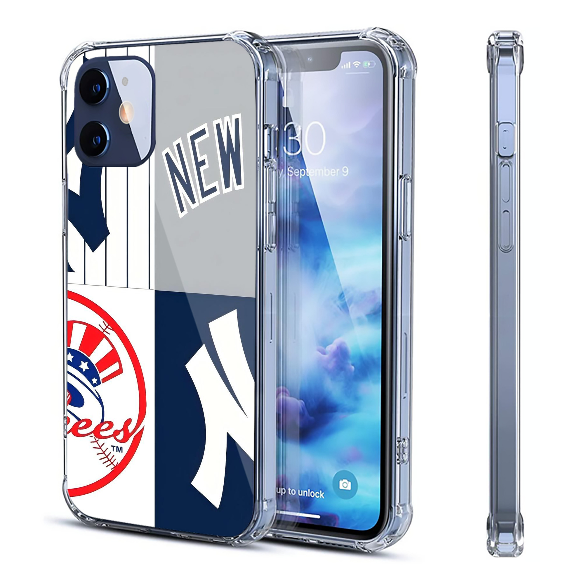 New York Yankees 238 Clear IPhone 12 Case – Soft TPU With UV Print – Enhanced Drop Protection, Precise Fit, Anti-Fingerprint, Customizable Design, Scratch-Resistant, Yellow-Resistant